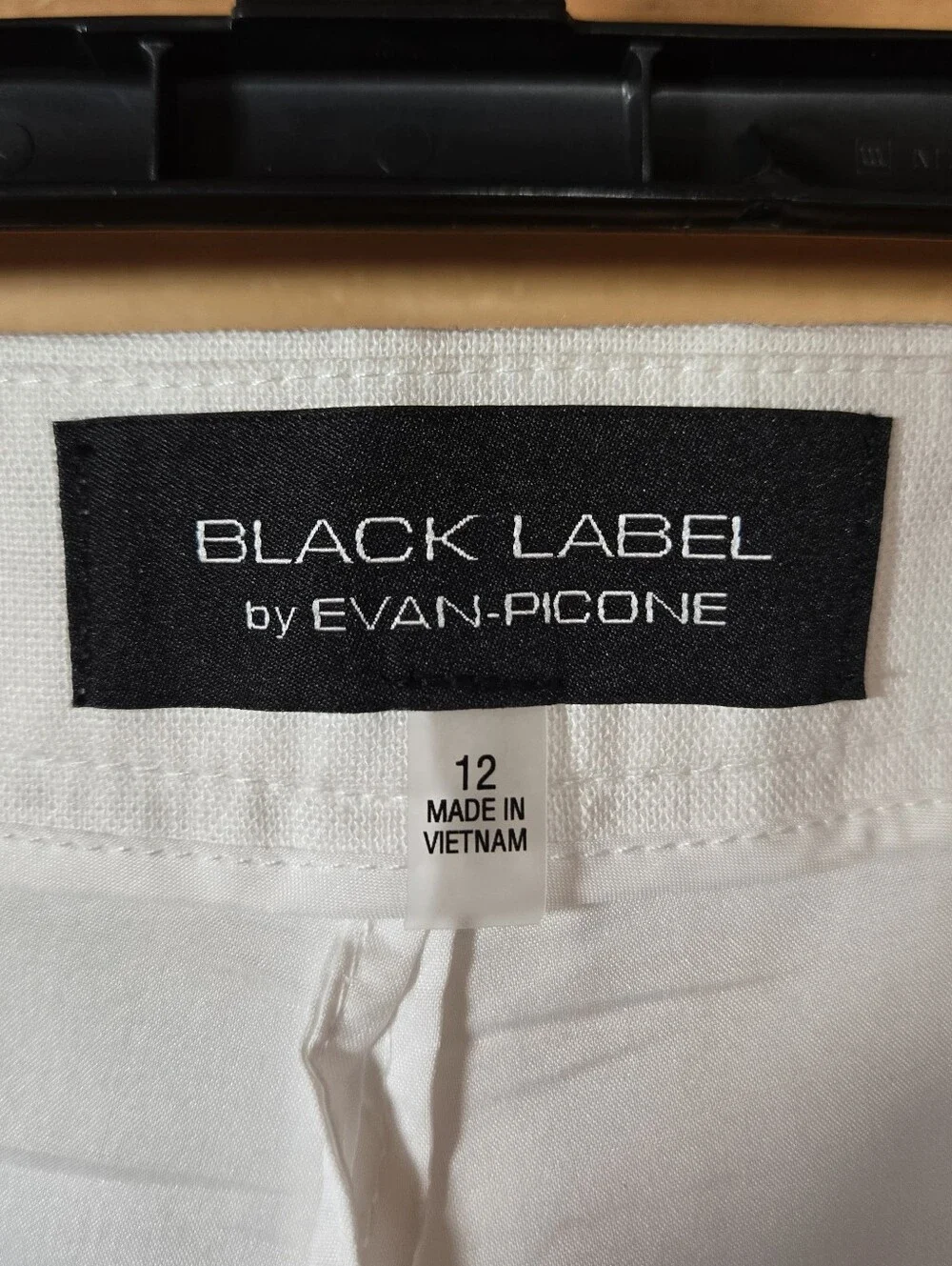 Evan Picone Black Label NWT Linen Rayon Pants 12 Lined Straight Leg White Ankle - Picture 5 of 6